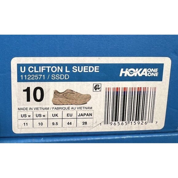 NEW Men’s Size 10 - Hoka One One Clifton L Suede Shifting Sand Dune Womens Sz 11 - Picture 9 of 9